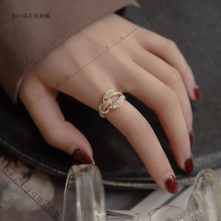 新品特價#高階感輕奢微鑲鋯石戒指女ins小眾設計精緻開口食指戒時尚指環潮