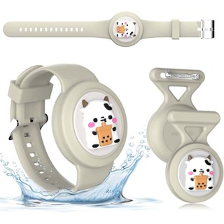 兒童AirTag手環 AirTag帶針扣固定器，柔軟矽膠AirTag腕帶兒童款，輕量GPS追蹤器固定裝置 相容兒童Air