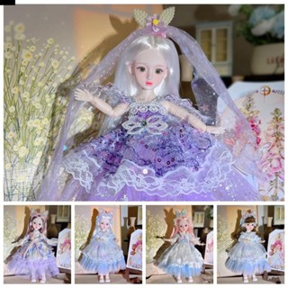 ANTIONE 30cm BJD娃娃玩具兔女郎長發女孩DIY裝扮玩具公主裙星空藍眼睛迷人眼睛可動裝扮BJD娃娃兒童
