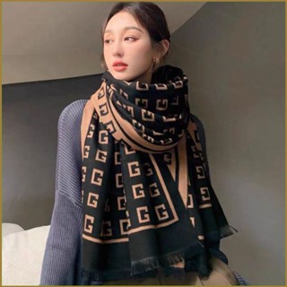 HQ7時尚豹紋圍巾女仿羊絨秋冬加厚流蘇披肩QH7