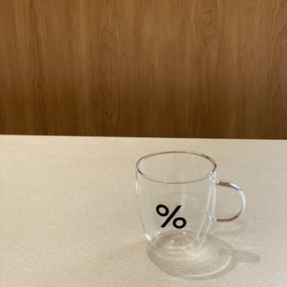 ins風簡約高階便攜%百分號符號玻璃印花茶水咖啡杯