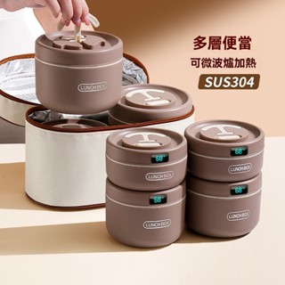 不銹鋼保溫飯盒 可微波爐加熱 上班族 2024新款帶飯便當盒 小餐盒冬季