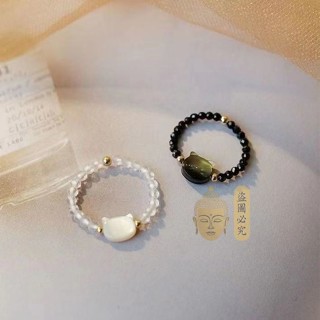 🔥臺灣出貨🔥新品抖音同款貓咪閨蜜情侶戒指ins學生小眾高階顏值不掉色女生禮
