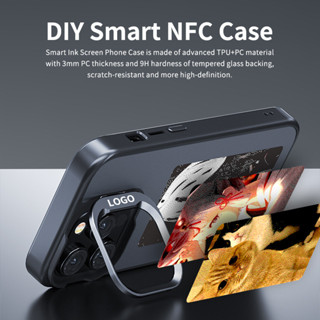 4 色 NFC 投影螢幕四色墨水螢幕保護套帶支架,適用於 Iphone 15 Promax 14 Pro 13pro 手
