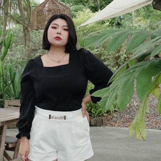 BB CHUBBY 獨家自訂 3色 大尺碼性感綁帶雪紡上衣/公主袖上衣