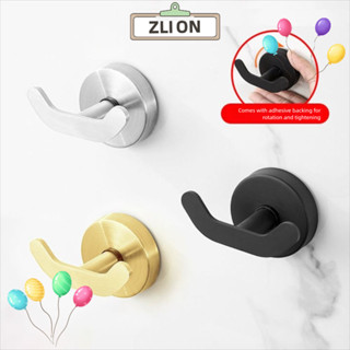 ZLION1雙鉤,無痕壁掛式吸盤掛鉤,新的強力真空無需打孔不鏽鋼毛巾架衛浴間