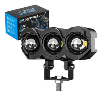 BEN*現貨+預購 HYJX強光機車射燈 Led黃白透鏡電動車車燈外接鋪路一體改裝射燈