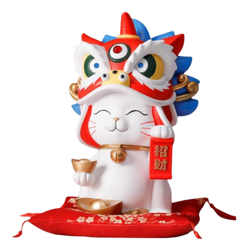 [cuticate11]招財貓擺件雕像擺件收藏風水架招財開業禮物辦公車家用客廳