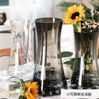 【優選】輕奢創意簡約原色玻璃花瓶透明水養鮮花百閤北歐網紅客廳插花擺件