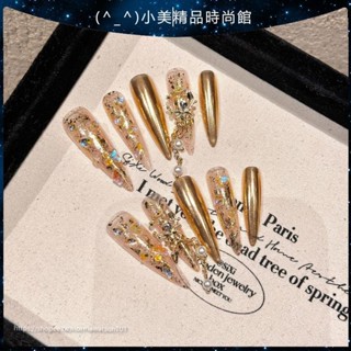 小美🎀手工穿戴甲 藝禾金色洛可可 美甲穿戴甲立體浮雕天使純手工宮廷奢華原創設計