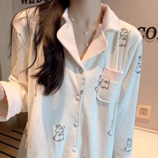 【有幸時光】德絨睡衣女 ins風可愛小兔子睡衣 春秋冬季睡衣 加絨加厚睡衣 保暖高顏值睡衣 居家服套裝