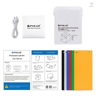 Puluz 雙燈燈箱迷你 40 件 LED 燈室折疊攝影照明柔光箱帳篷照相亭背景 USB 立方體箱影樓燈箱