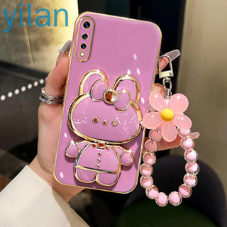 外殼vivo S1手機殼TPU 3D兔子化妝鏡架超薄電鍍軟殼防震保護殼帶手鍊