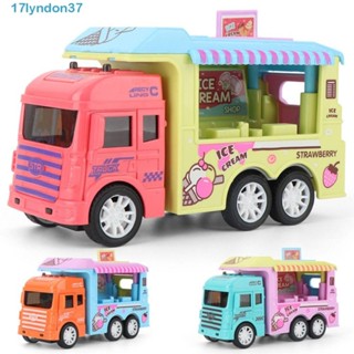 LYNDONB冰淇淋汽車模型,模擬塑膠拉回車輛玩具,汽車玩具經典卡車模型奇德倫禮物