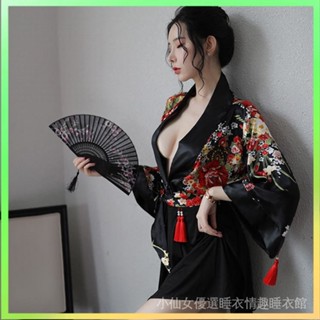 【✨臺灣熱賣】 新款黑色浴袍性感睡衣女絲緞睡裙套裝超僊睡袍寬鬆簡約日式和服鞦 限時特賣117-1-A