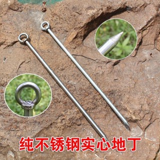 【臺灣出貨】 購滿199出貨 實心純不鏽鋼地釘增長加粗地插地丁龍門支架戶外露營帳篷加固配件