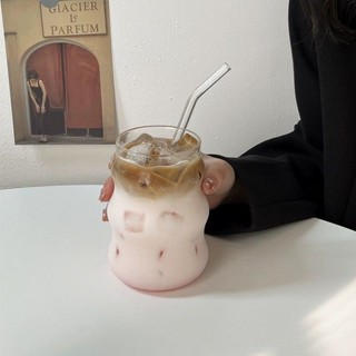 ins風高顔值咖啡玻璃杯子情侶居傢用女生喝冷水牛奶飲料奶茶杯