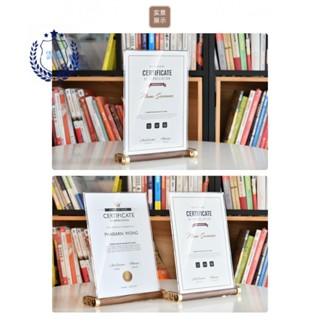 臺灣熱銷 實木榮譽證書框 a4專利水晶玻璃授權書獎狀裱簡約亞克力相框擺臺