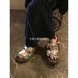 🧃百搭通勤 軟底質感超絕!網紅超火拖鞋女 款夏天外穿海邊沙灘方頭軟木厚底勃肯鞋 百搭厚底勃肯鞋 外出涼拖鞋 懶人鞋