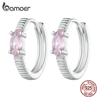 Bamoer 925 純銀耳環馬眼鋯石設計簡約女士禮物 BSE801