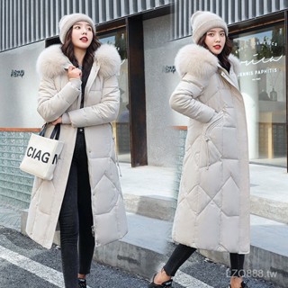 Ready Stock雪衣大衣大衣冬季夾剋女連帽毛領派剋加厚保暖女外套學生外套華門衣服XWHU