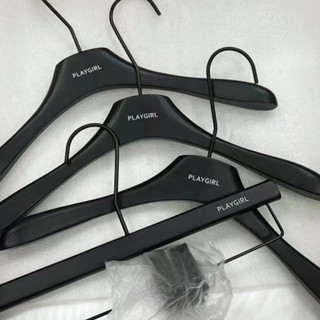 客製化 衣架 服裝店專用衣架 實木 烤漆女裝兒童防滑 無痕 高階黑 木質 衣撐 褲架定製