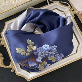 （免運 精選 優品）蘇繡蘇州旂袍披肩絲綢刺繡真絲媽媽桑蠶絲手工絲巾春鞦圍巾雙禮品