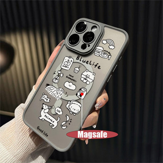 HP Iphone 15 promax 手機殼日式塗鴉插圖相機支援無線充電 magsafe 硬磨砂手機殼適用於 11 1
