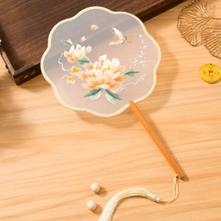 刺繡團扇古風跳舞扇子中國風漢服旗袍雙面蘇州繡兒童舞蹈圓扇專用sanz514