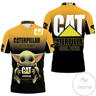 Xinghe02 2025 3D CATERPILLAR DIESEL POWER 3D 黃色 POLO TSHIRT-