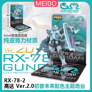 新品RG RX-78-2 元祖 初音未來聯名配色 鋼彈 2.0主題桌面支架地臺