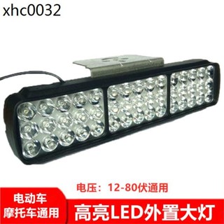 三輪車機車超亮射燈電動車燈led強光大燈 12V80V外接大燈改裝電