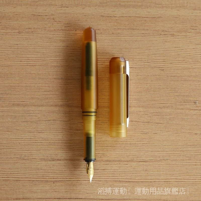 【高透PEI材質】新款進口PEI透明鋼筆金色施密特銥金筆F尖鈦閤金複古簽字筆高顔值-TB