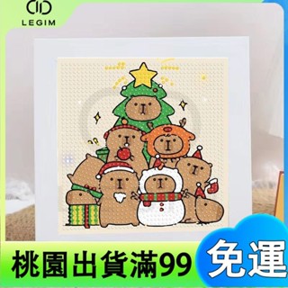 百貨商店新款 卡通 diy鑽石貼畫 卡皮巴拉 兒童手工玩具 生日禮物 益智鑽石畫