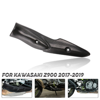 熱銷 美酷精選機車改裝配件排氣隔熱罩中段適用川崎Z900 17-22碳纖維防燙蓋殼