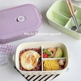 tempat nasi 便當盒 便攜微波飯盒 陶瓷分格飯盒ins風微波爐加熱專用學生上班族食堂餐盒帶蓋便當盒