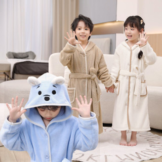 ‹兒童睡袍›現貨 新款兒童 浴袍 四季 珊瑚絨 睡衣 吸水 速幹 中大童長款厚睡袍刺繡家居服