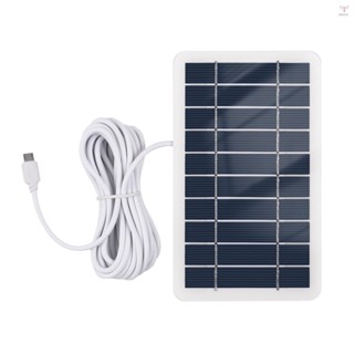 Toyutw)2w 5V 便攜式太陽能充電器防水太陽能電池板充電器,用於露營,帶微型 USB 插頭,用於為手機充電迷你風