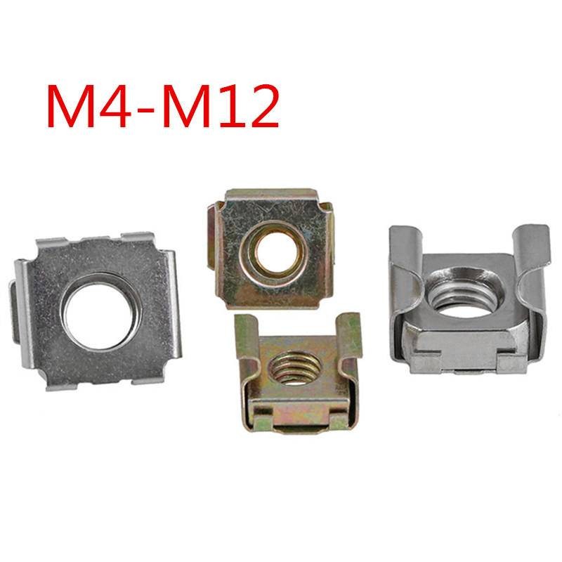 M4-M12 304不鏽鋼卡式螺母M4M5M6碳鋼浮動籠式機櫃鐵皮螺絲帽M8M10M12