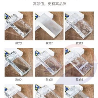 實心玻璃磚隔斷墻白色玻璃墻磚大塊屏風透明熱熔磚水晶磚背景墻磚尺寸約 50*100*200MM