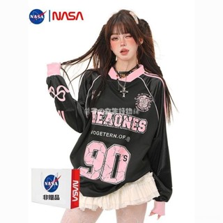 🩶Blockcore長袖球衣 NASA聯名甜酷撞色拼接blokecore運動球衣 男女2024早秋衛衣 情侶裝