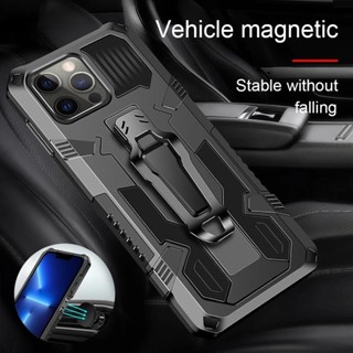 適用於 iPhone 13 12 mini 11 Pro Max 混合堅固防震裝甲支架外殼保護套帶皮帶夾的全新 Armo