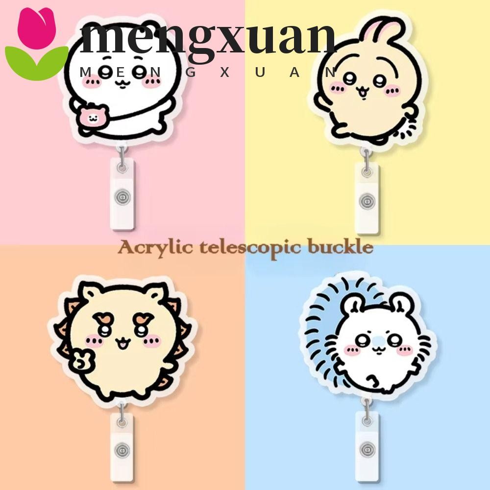 MENGXUAN伸縮徽章捲軸,千川八修身分證夾,醫院使用兔木名片可愛的動漫學生卡夾員工卡