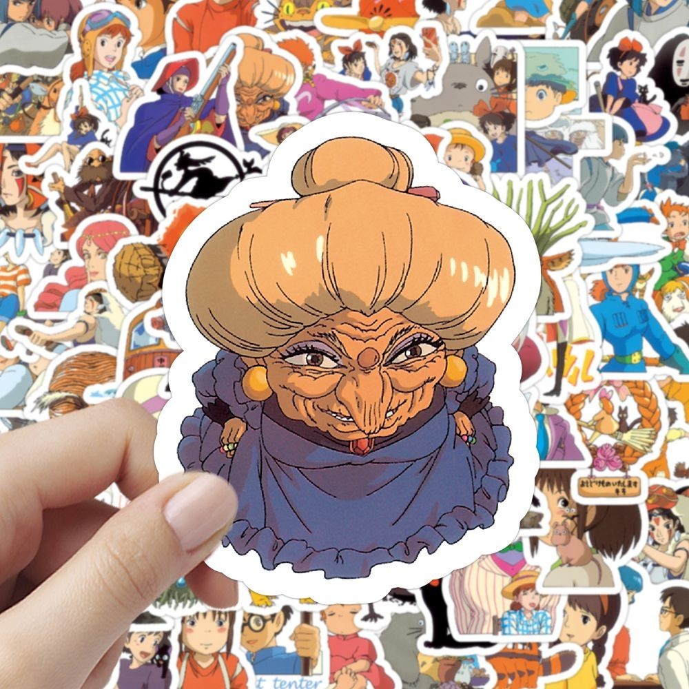 可愛貼紙✨ 手賬貼紙 100張新款宮崎駿貼紙千尋龍貓可愛卡通動漫角色裝飾手賬貼畫防水