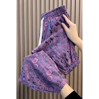 《現貨下單》冰絲防曬速乾褲哈倫褲子女夏季薄款大尺碼胖mm休閒束腳燈籠褲運動褲