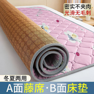 【臺灣熱賣】冬夏兩用涼蓆床墊可摺疊雙面藤席單雙人學生宿舍出租房軟墊床褥子【RYP】