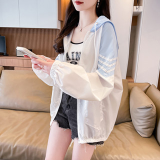 胖胖美依 防曬衣S-2XL 防曬外套 空調衫 薄外套 新款韓版寬鬆拼接防曬服可外穿大尺碼薄款外套女 NE259 2873