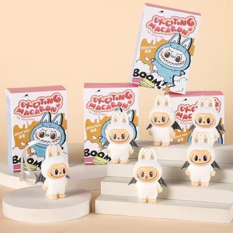 新款 拉布布天使 二創 改娃 馬卡龍 泡泡 小天使 心動 植絨 公仔 毛絨公仔 坐坐 派對 手辦