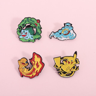 精靈寶可夢 神奇寶貝動畫人物琺瑯胸針可愛松鼠 Bulbasaur 皮卡丘 Charmander 金屬別針送給朋友的禮物