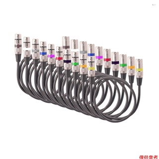 Yoh 10 件 1.5M/5ft XLR 電纜 DMX 舞檯燈電纜 3 針 XLR 公頭